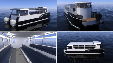 Enclosed Water Taxi passenger boat for sale with COI